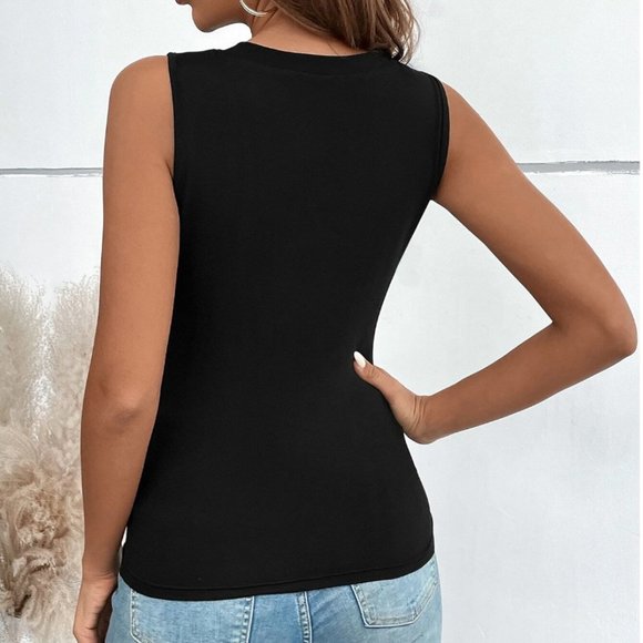 Black Rhinestone Tank Top - Picture 2 of 7